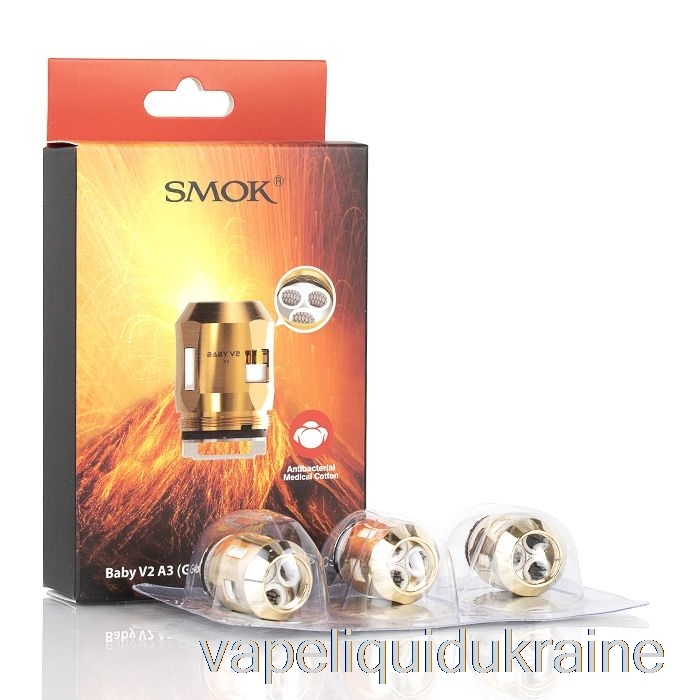 Vape Liquid Ukraine SMOK TFV8 Baby V2 Replacement Coils 0.15ohm Baby V2 A3 Triple Coils (Gold)